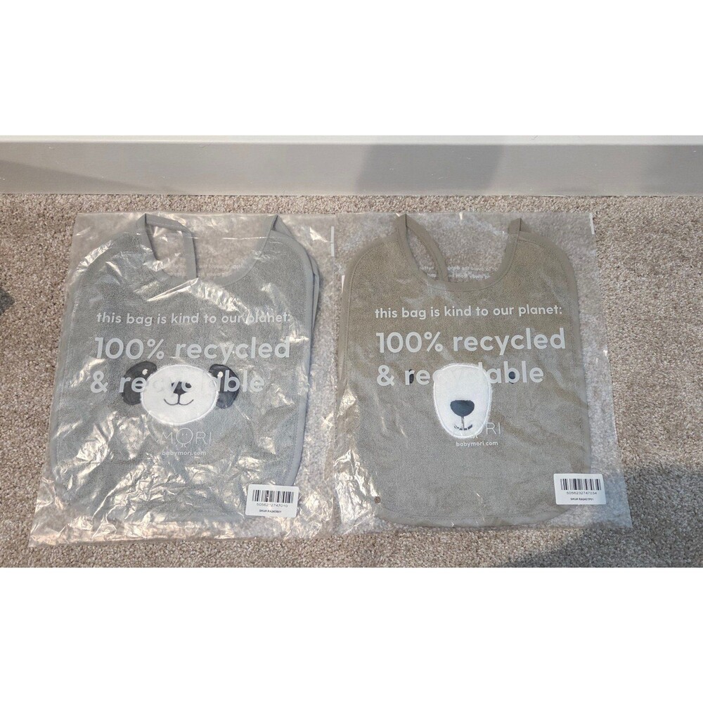 Baby mori organic cotton animal tie bibs